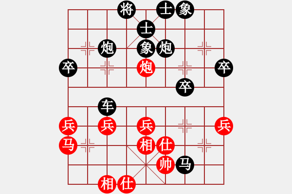 象棋棋譜圖片：軍營毛驢車測評(píng)：元芳先負(fù)軍營毛驢車 中炮巡河車對屏風(fēng)馬進(jìn)7卒 - 步數(shù)：44 