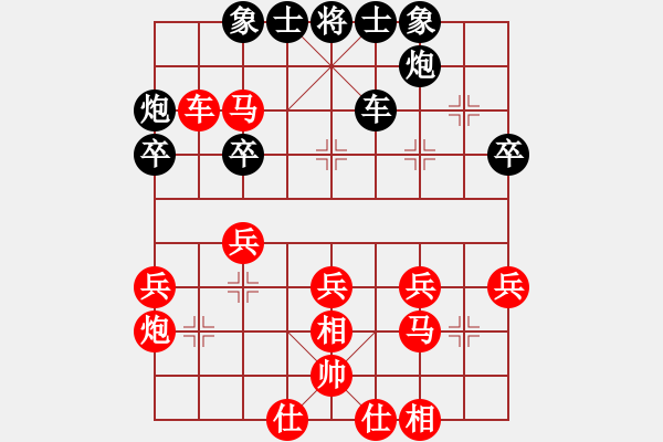 象棋棋譜圖片：黑馬7退5變和局。zhangfying(4段)-和-哈密感瓜(6段) - 步數(shù)：40 