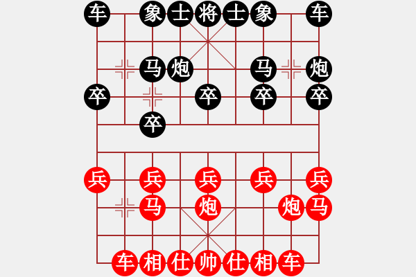 象棋棋譜圖片：繁星初現(xiàn)(9級(jí))-和-帥哥少生(9段) - 步數(shù)：10 