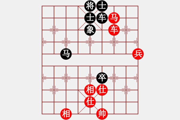 象棋棋譜圖片：平沙落雁(人王)-和-天馬心空(月將)飛相進(jìn)七兵對(duì)進(jìn)右馬 - 步數(shù)：100 