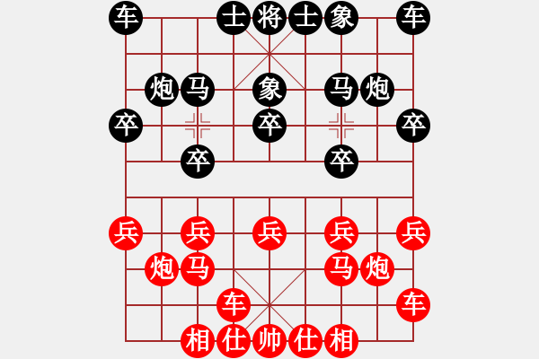 象棋棋譜圖片：到這一步的時候，還會出現(xiàn)一種狀態(tài)，叫作“三花聚頂”。 - 步數(shù)：10 