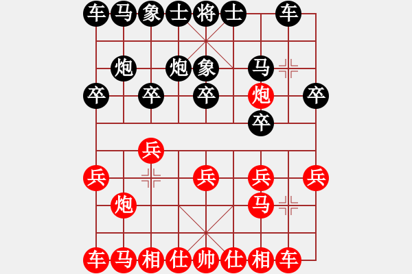 象棋棋譜圖片：仙人指路對左過宮炮（和棋） - 步數(shù)：10 