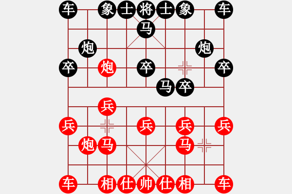 象棋棋谱图片：武汉大学 龙飞 胜 高校联队 王治宇 - 步数：10 