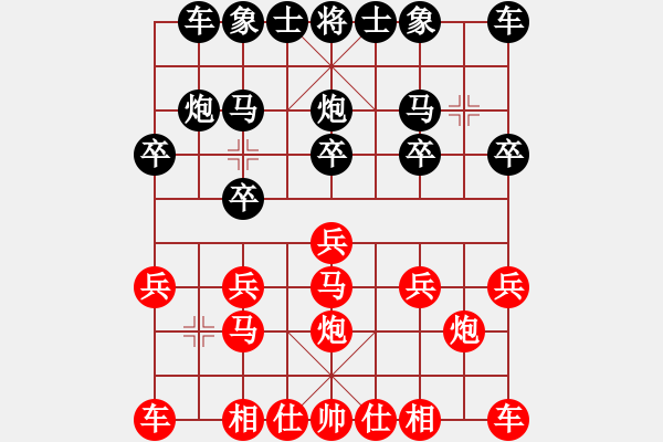 象棋棋譜圖片：后補列炮（黑勝） - 步數(shù)：10 