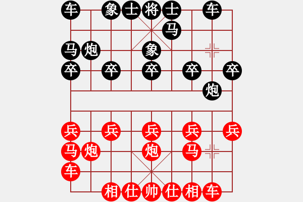 象棋棋譜圖片：葬心紅勝金太陽_88【中炮局】 - 步數(shù)：10 