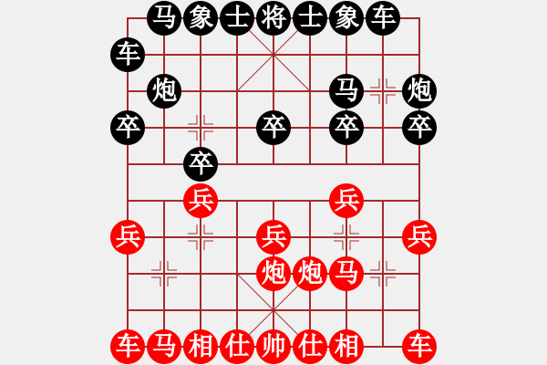 象棋棋譜圖片：3438局 E06-仙人指路對(duì)進(jìn)右馬-旋風(fēng)九專雙核 紅先負(fù) 小蟲引擎25層 - 步數(shù)：10 