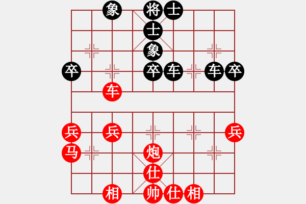 象棋棋譜圖片：是不是(3段)-和-一劍雪飄(3段) - 步數(shù)：40 