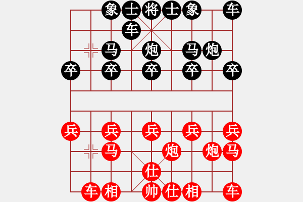 象棋棋谱图片：湖南队 谢业枧 和 山东民生银行队 程龙 - 步数：10 