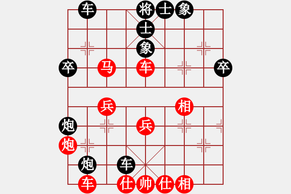 象棋棋譜圖片：thienma(9段)-和-降龍尊者(8段)中炮過(guò)河車(chē)互進(jìn)七兵對(duì)屏風(fēng)馬平炮兌車(chē) 黑橫車(chē) - 步數(shù)：40 