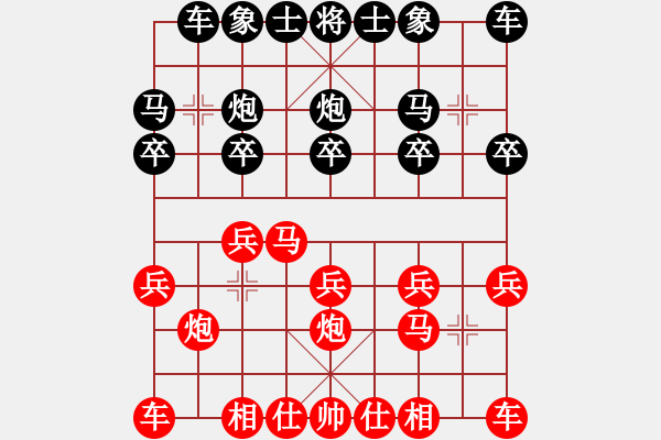 象棋棋譜圖片：仙人指路VS卒底炮之黑順炮 - 步數(shù)：10 