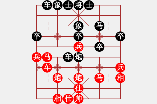 象棋棋譜圖片：五七炮雙棄兵對(duì)反宮馬卒3平2變[3] - 步數(shù)：40 