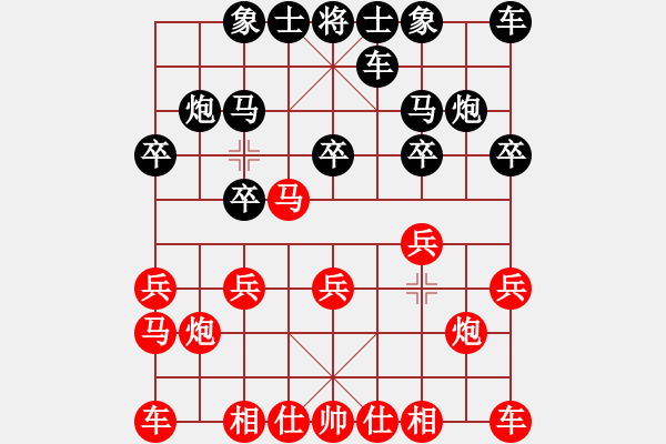 象棋棋譜圖片：寒塵子旭[紅] -VS- 出頭鳥的勇氣[黑] - 步數(shù)：10 