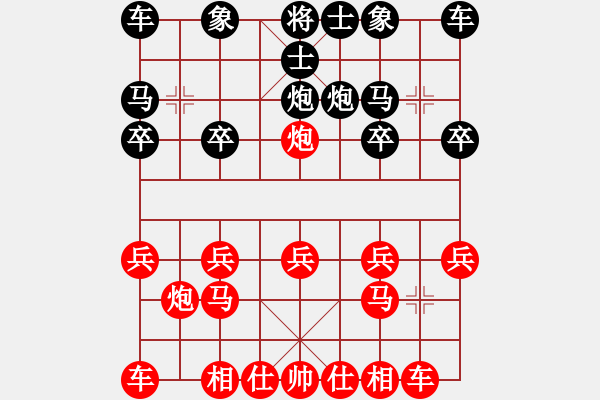 象棋棋譜圖片：列炮局黑右邊馬左正馬（旋風12層拆棋）紅勝 - 步數(shù)：10 