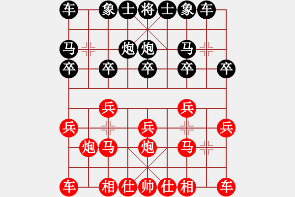 象棋棋譜圖片：10885局 E04-仙人指路對士角炮或過宮炮-旋九專雙核-新手 紅先勝 小蟲引擎24層 - 步數(shù)：10 