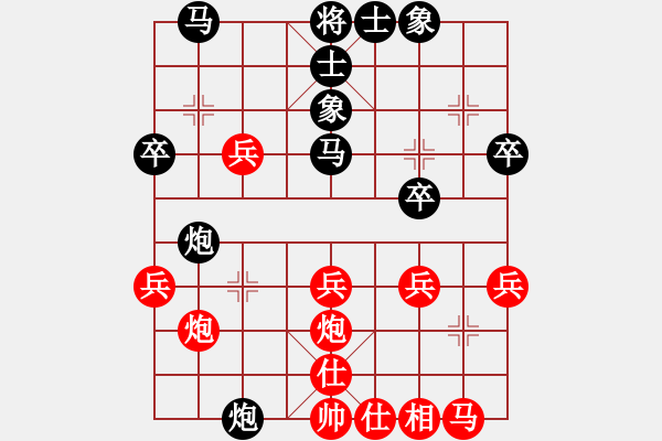 象棋棋譜圖片：水弱石出(3段)-勝-軟件是豬(5段) - 步數(shù)：30 