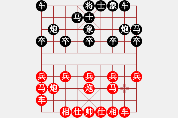 象棋棋譜圖片：葬心紅勝天下無敵803【中炮局】 - 步數(shù)：10 