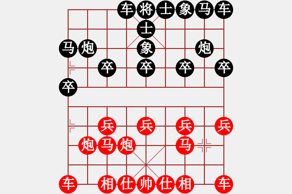 象棋棋譜圖片：過宮炮對(duì)飛象局 擔(dān)子炮之精彩炮雙馬殺法 - 步數(shù)：10 