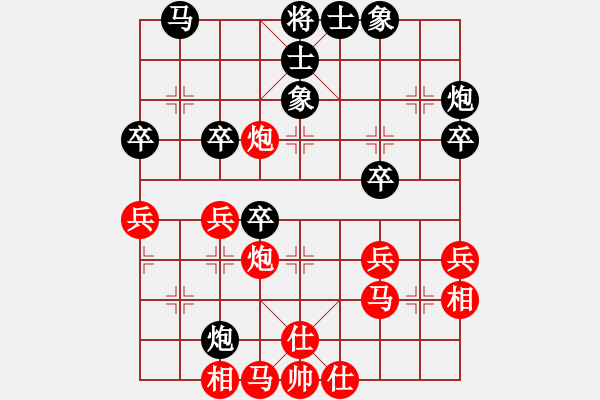 象棋棋譜圖片：中炮過河車對(duì)屏風(fēng)馬右炮過河之九宮先勝向你學(xué)習(xí)（8-2） - 步數(shù)：40 