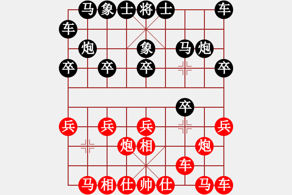 象棋棋谱图片：2020-12-20烧鸡杯番棋赛王风景先胜史建华.pgn - 步数：10 