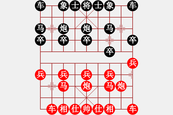 象棋棋譜圖片：1243局 A08- 邊兵局-小蟲引擎23層(先勝)天天Ai1-3 - 步數(shù)：10 