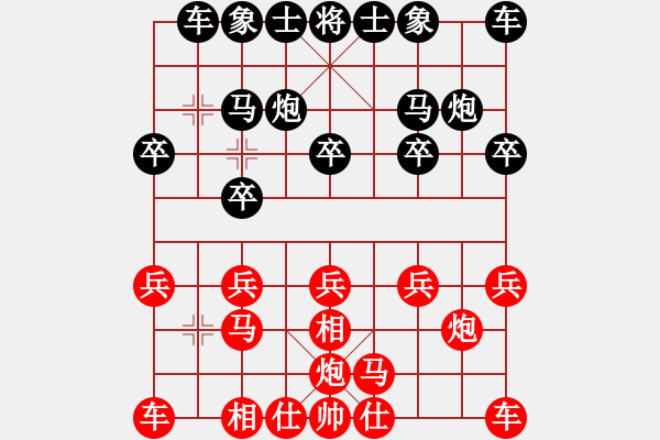 象棋棋譜圖片：飛相局對士角炮 - 步數(shù)：10 