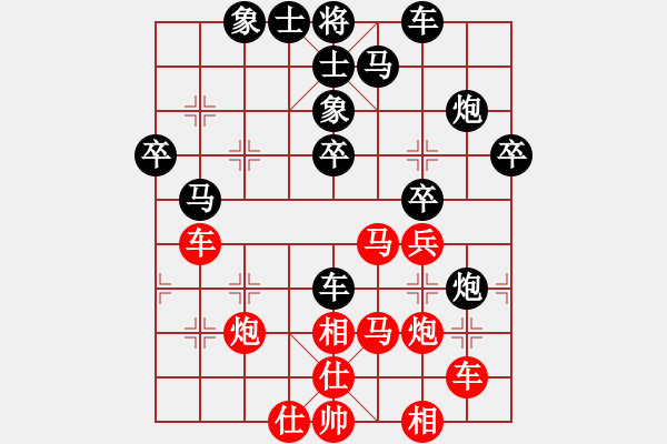 象棋棋譜圖片：漂泊我自傲(7段)-和-我愛剝光豬(8段) - 步數(shù)：40 