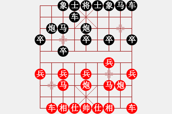 象棋棋譜圖片：0011 - 棋齊 黑勝 - 步數(shù)：10 