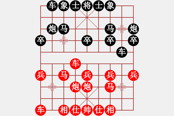 象棋棋譜圖片：煙臺(tái)棋圣(8段)-勝-面包師傅(6段)中炮巡河車對(duì)屏風(fēng)馬 紅不進(jìn)左馬 - 步數(shù)：20 