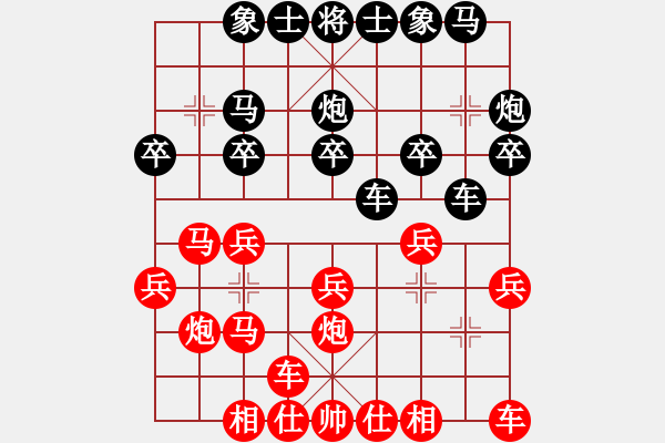 象棋棋譜圖片：劉晉玉     先和 王國富     - 步數(shù)：20 