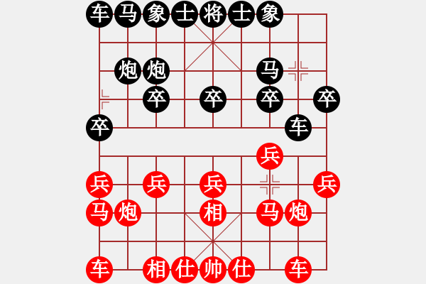 象棋棋谱图片：第十轮 河南 杨楠 先和 西安 张民革 - 步数：10 