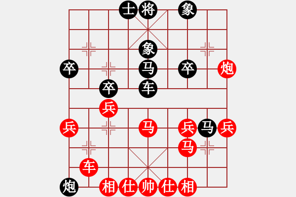 象棋棋譜圖片：中炮對反宮馬（旋風(fēng)12層先勝巫師專業(yè)級） - 步數(shù)：40 