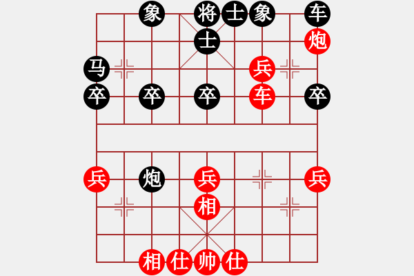 象棋棋谱图片：20190207 后胜真刚权 起马转仕角炮对挺卒 - 步数：40 