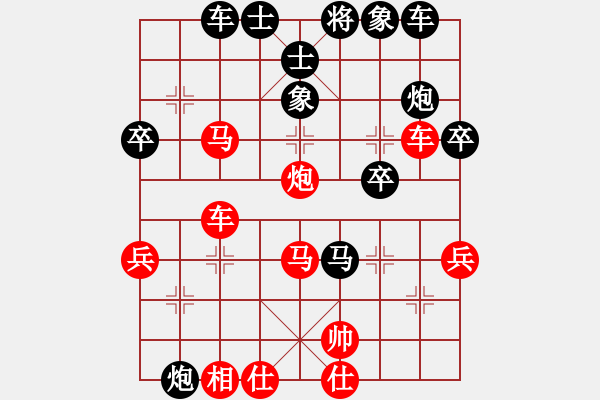 象棋棋譜圖片：優(yōu)勢(shì)下暈 殘局險(xiǎn)勝：三臺(tái)怪手[1127175411] -VS- 男人就是累[576054588] - 步數(shù)：40 