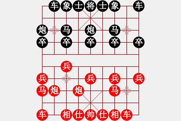 象棋棋譜圖片：中炮應(yīng)過(guò)宮炮之紅邊馬（黑優(yōu)） - 步數(shù)：10 