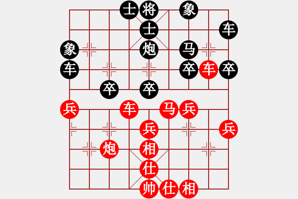 象棋棋譜圖片：看呆B們下象棋咯[紅] -VS- 哦了[黑] - 步數(shù)：40 