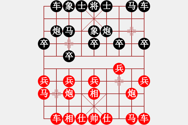 象棋棋譜圖片：一分兩塊(7段)-和-王隱(人王)飛相對進３卒 - 步數(shù)：10 