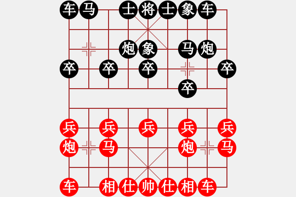 象棋棋谱图片：中国棋院杭州分院国际交流中心 胡景尧 和 黑龙江省棋牌协会 刘京 - 步数：10 