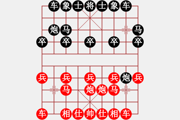 象棋棋譜圖片：中炮對(duì)進(jìn)左馬（紅勝） - 步數(shù)：10 