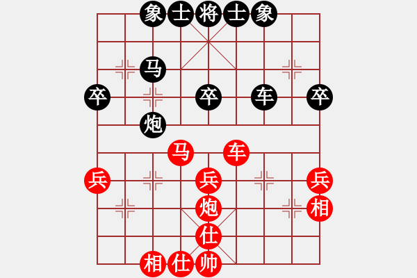 象棋棋譜圖片：去棋中論壇(月將)-和-為棋而狂(9段) - 步數(shù)：40 