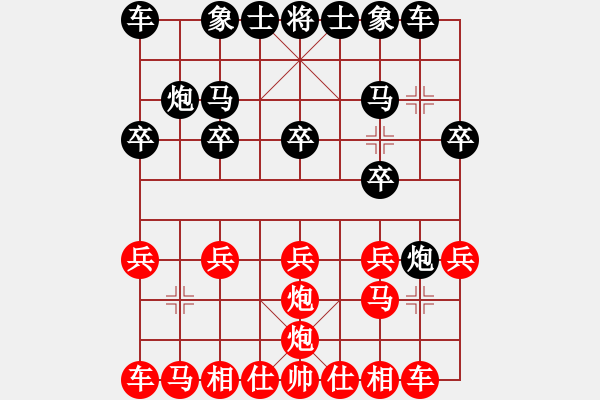 象棋棋譜圖片：屏風(fēng)馬應(yīng)雷公炮（黑勝） - 步數(shù)：10 