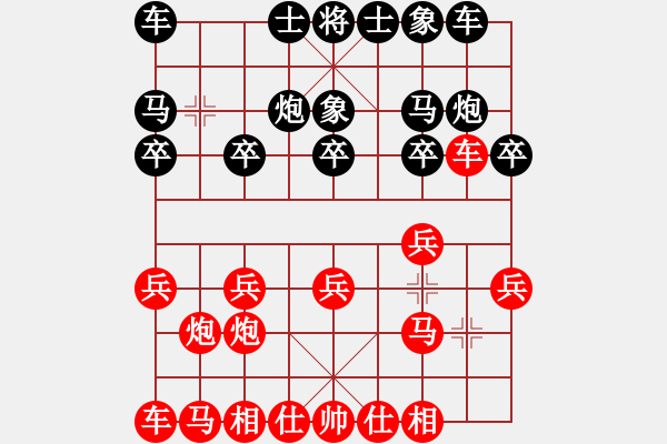 象棋棋譜圖片：玩家1負玩家2 - 步數(shù)：10 