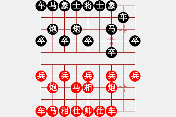 象棋棋譜圖片：ok123456ok[紅] -VS- bbboy002[黑] - 步數(shù)：10 