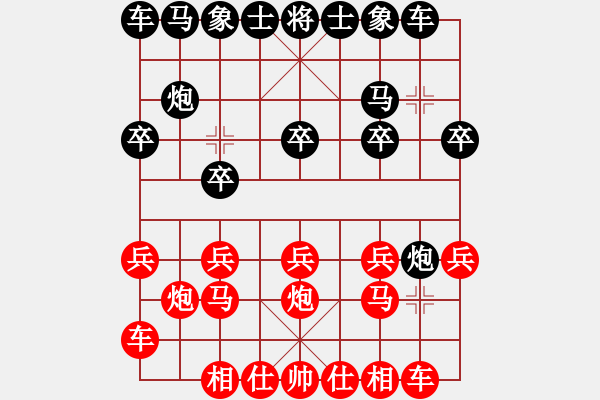 象棋棋譜圖片：*布局失調(diào)左翼遇險 反守為攻炮火連天 - 步數(shù)：10 