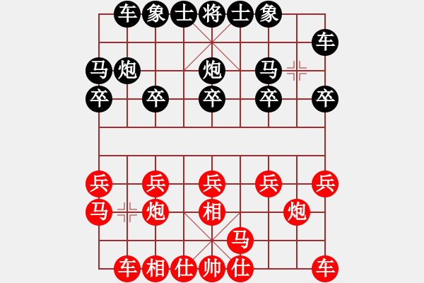 象棋棋譜圖片：青山1944紅負(fù)葬心【飛相對左中炮】 - 步數(shù)：10 