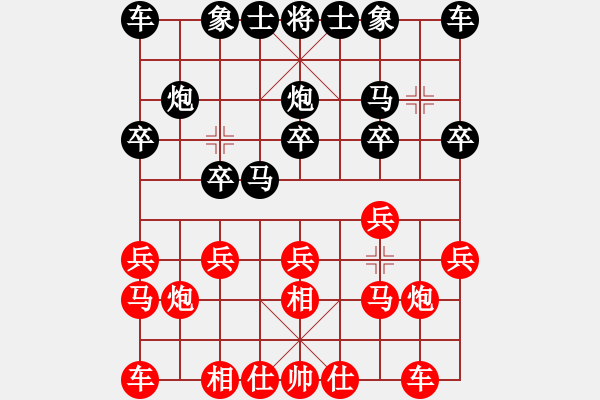象棋棋谱图片：孟苒 先和 侯文博 - 步数：10 