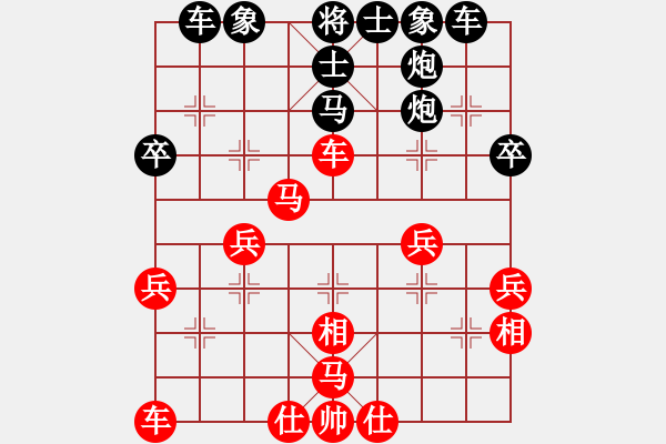 象棋棋譜圖片：OK 負 昆侖 C49 中炮過河車互進七兵對屏風馬平炮兌車 紅進中兵對黑退邊炮 - 步數(shù)：40 