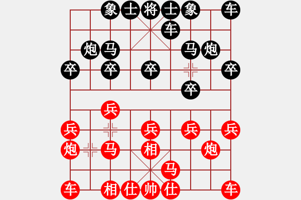 象棋棋譜圖片：外圍波集團(天帝)-和-長江一號(人王)對黑進右馬．紅開局沒優(yōu) - 步數(shù)：10 