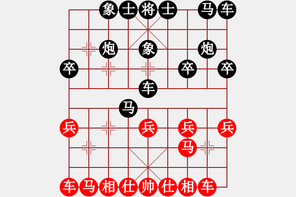 象棋棋譜圖片：業(yè)1 4271510(草民) 負 業(yè)4 3083232(都尉) - 步數(shù)：20 