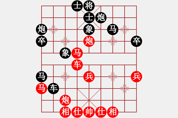 象棋棋譜圖片：峨眉火龍(3段)-勝-相逢就是緣(5段)五七炮對(duì)屏風(fēng)馬進(jìn)７卒 紅左直車對(duì)黑右直車左炮過河 - 步數(shù)：40 