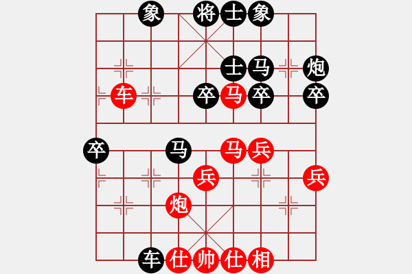 象棋棋譜圖片：太行山棋圣(6段)-和-lovebilly(6段) - 步數(shù)：40 